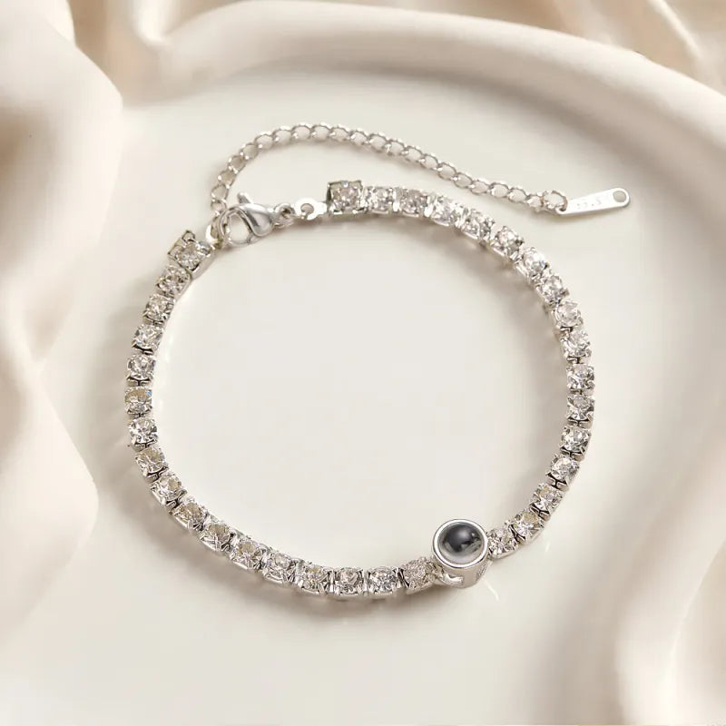 Luxuriöses Kristallarmband mit Erinnerungsfoto