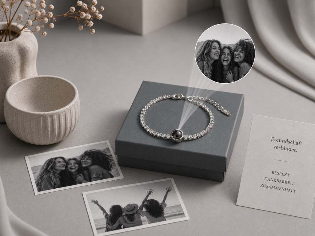 Luxuriöses Kristallarmband mit Erinnerungsfoto