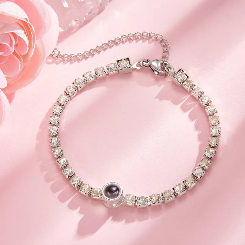 Luxuriöses Kristallarmband mit Erinnerungsfoto